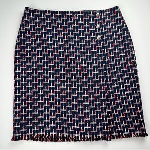 Talbots Navy Red White Tweed Skirt Size 10P‎